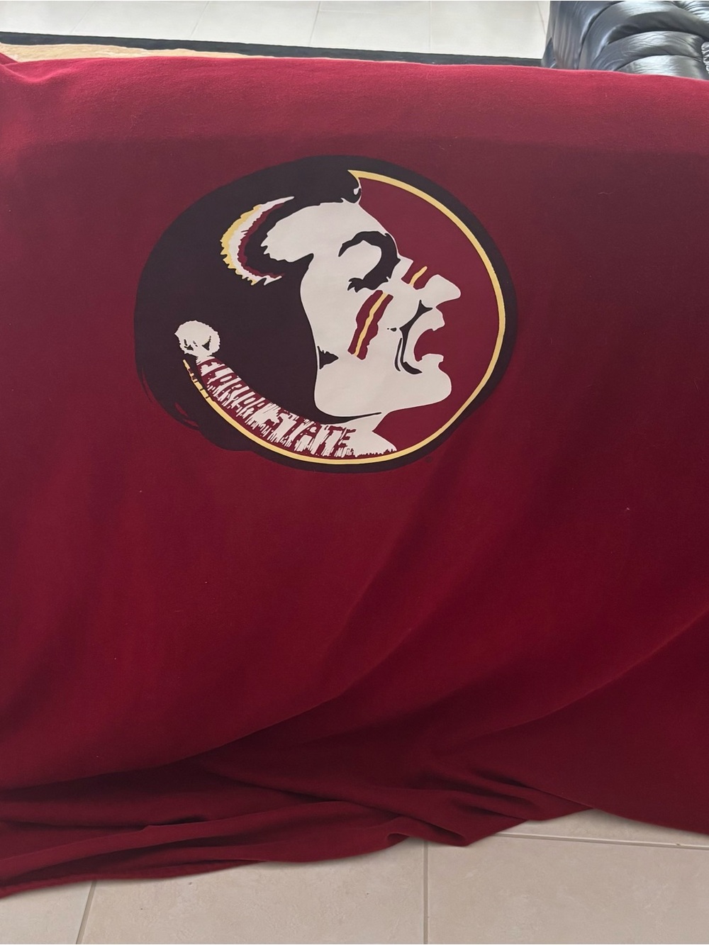 MV Sport Florida State Seminoles Garnet Fleece Blanket Throw Logo Patch